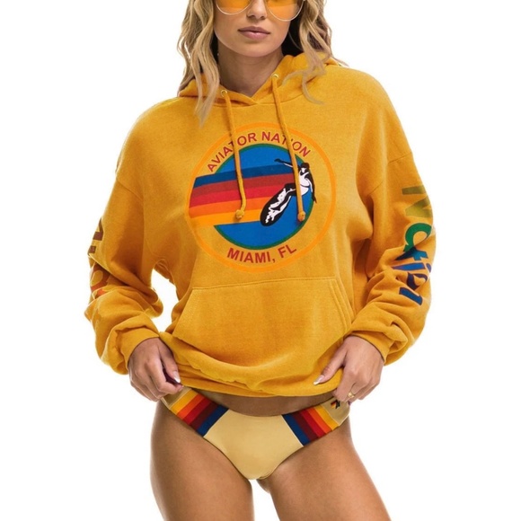 Aviator Nation Tops - Aviator nation, gold pullover hoodie, New with the tag size small
